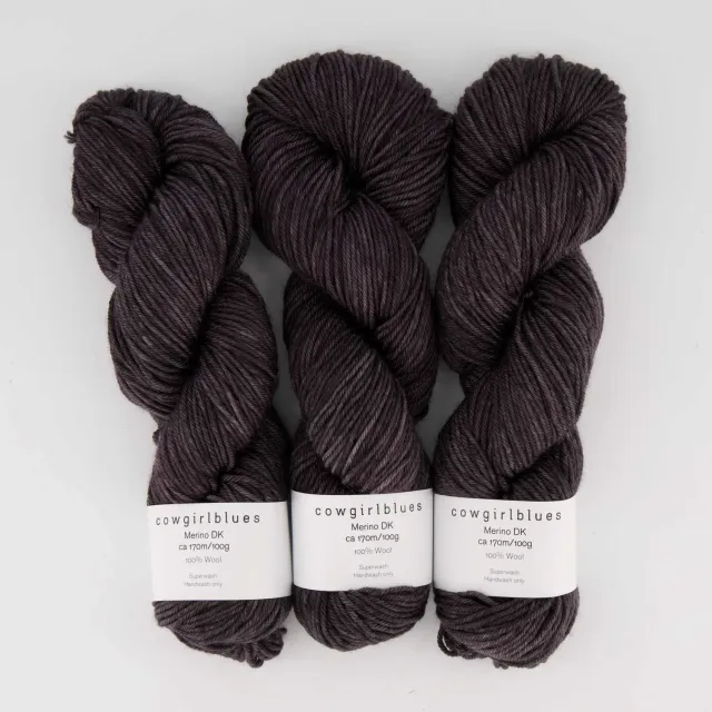 Cowgirlblues Merino DK Wolle Charcoal Dunkelgrau Uni