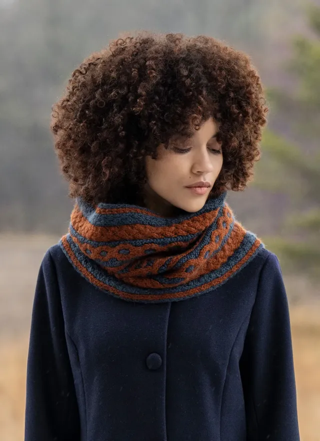 Blue Sky Fibers Classic Kenosha Cowl Loop Strickanleitung zweifarbig