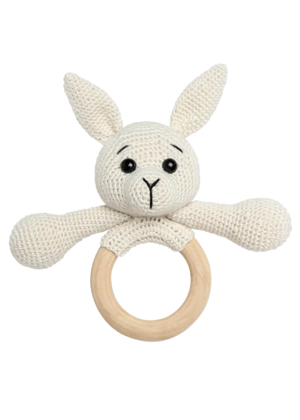 Go Handmade Sensory Bunny Häkelset Holzring Rassel