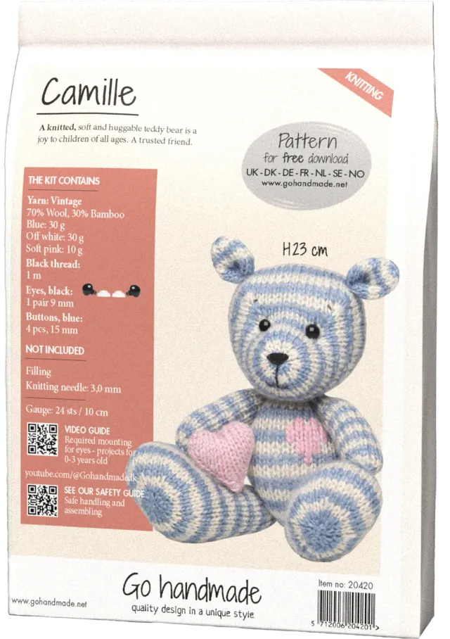 Go Handmade Camille Häkelkit 23 cm Puppe Vintage