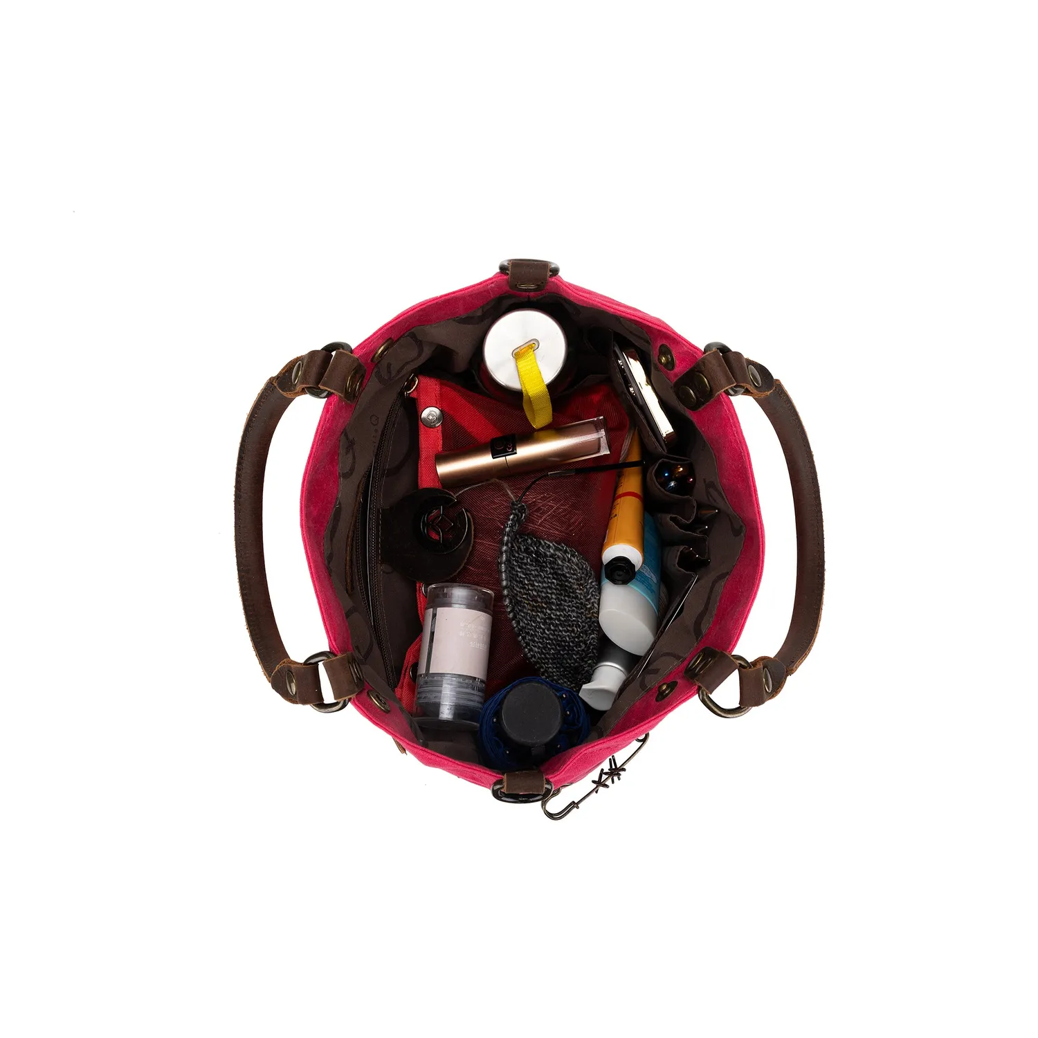 della Q Maker's Canvas Tote Vivid Rose Stricktasche Leder