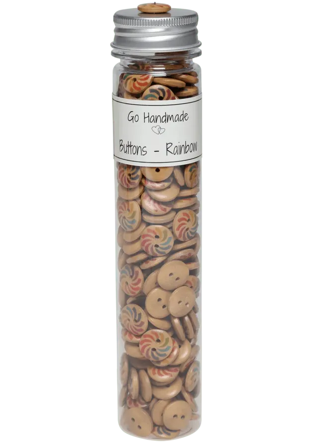 Go Handmade Rainbow Knöpfe 15 mm 220 Stück Bunt