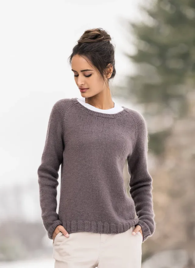 Blue Sky Fibers Classic Series Newton Pullover Strickanleitung Suri Merino