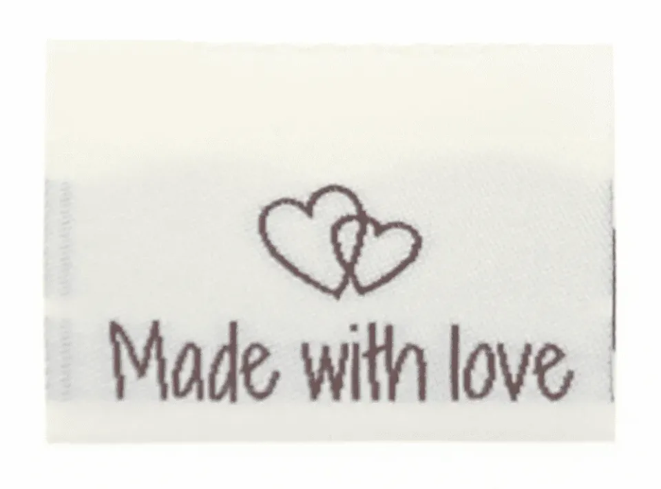 Go Handmade Webetiketten Made with Love 35x19 mm 10 Stk