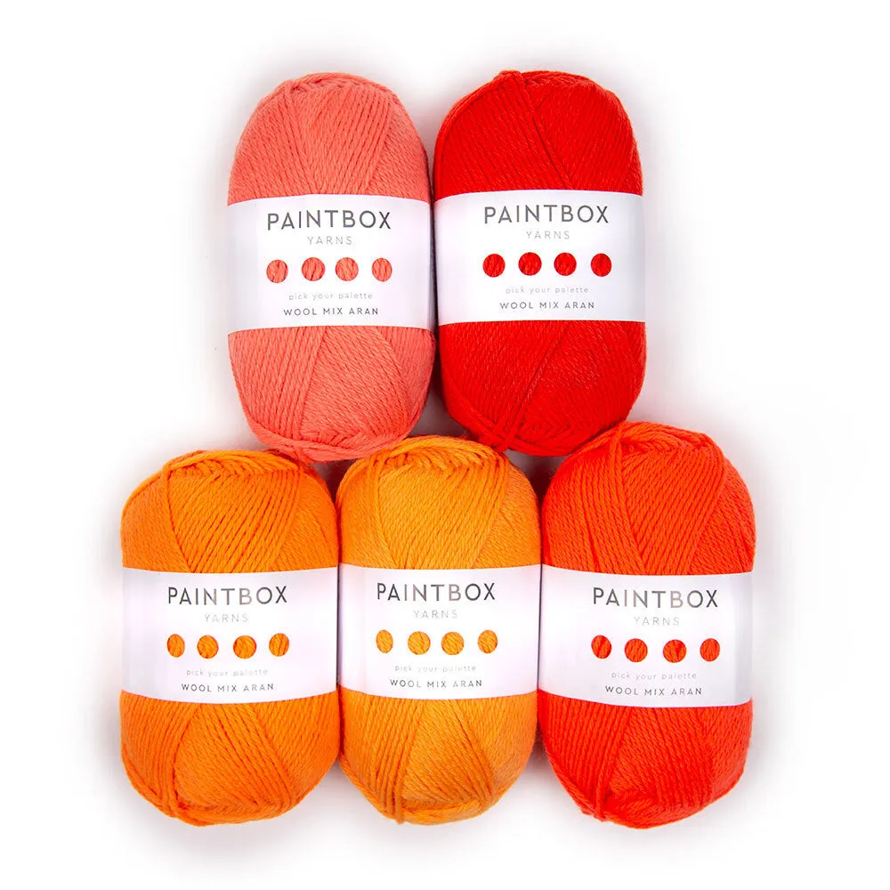 Paintbox Yarns Wool Mix Aran Tropical Sunset Garn 5x100g