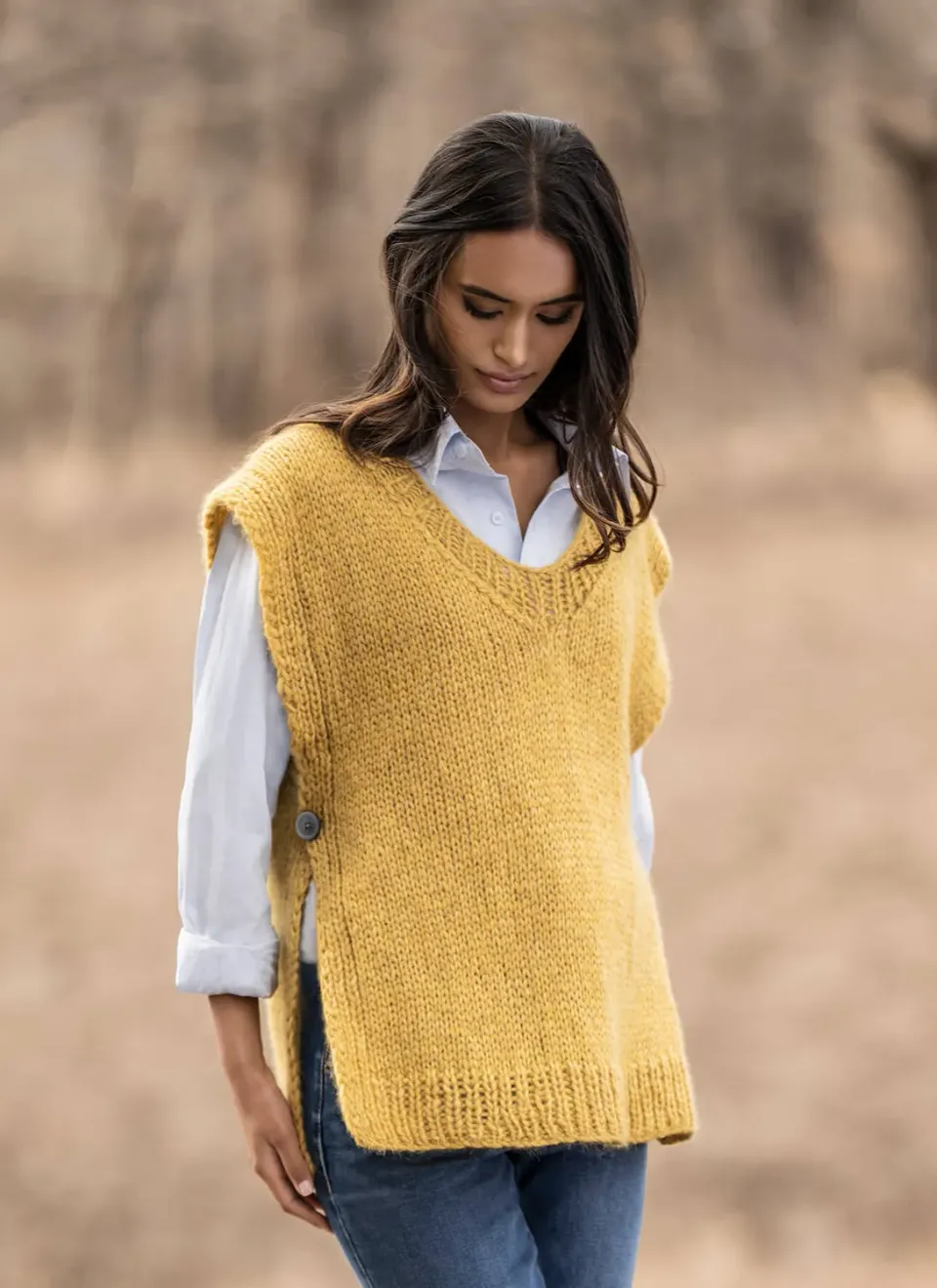 Blue Sky Fibers Classic Series Cambridge Vest Strickanleitung 202227 Oversize