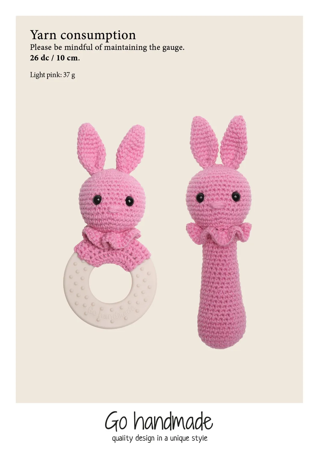 Go Handmade Sensory Bunny Häkelset hellrosa