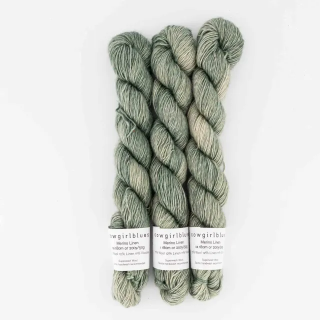 Cowgirlblues Merino Linen Sage Strickgarn 50g handgefärbt