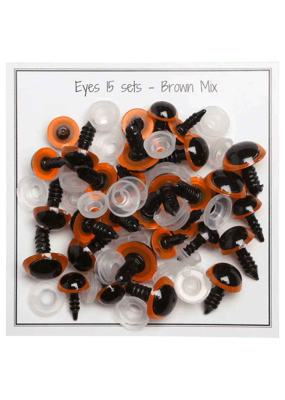 Go Handmade Braune Sicherheitsaugen Mix 15 Paar 10-14 mm