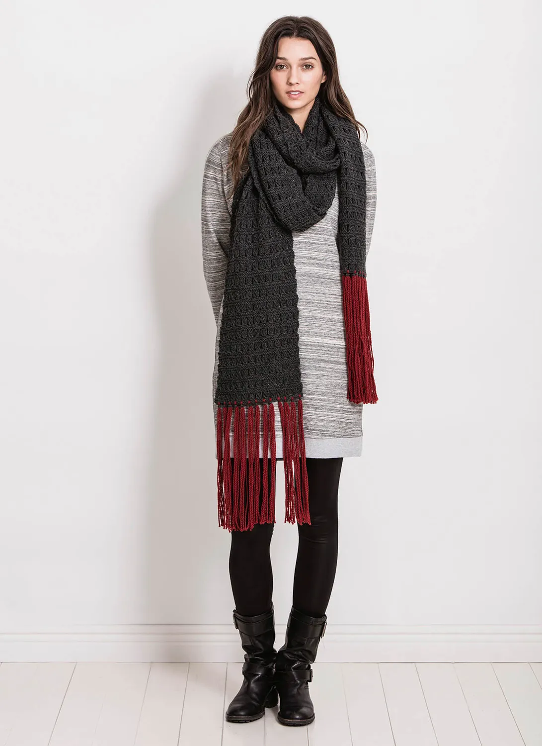 Blue Sky Fibers Classic Series Silver Bay Scarf Anleitung Fransen