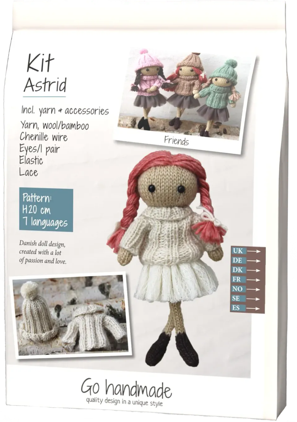 Go Handmade Astrid Strickset Vintage 58 g mit Augen 7 mm