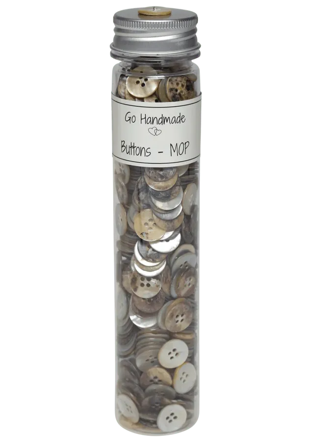 Go Handmade Mother of Pearl 15 mm Perlmuttknöpfe Natural Dose
