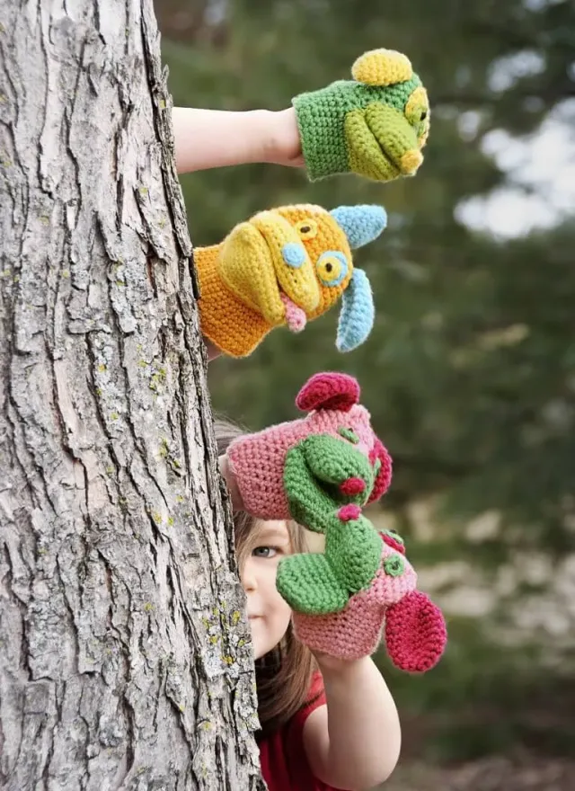 Blue Sky Fibers Classic Series Pack O’ Puppies Mitts Häkelanleitung