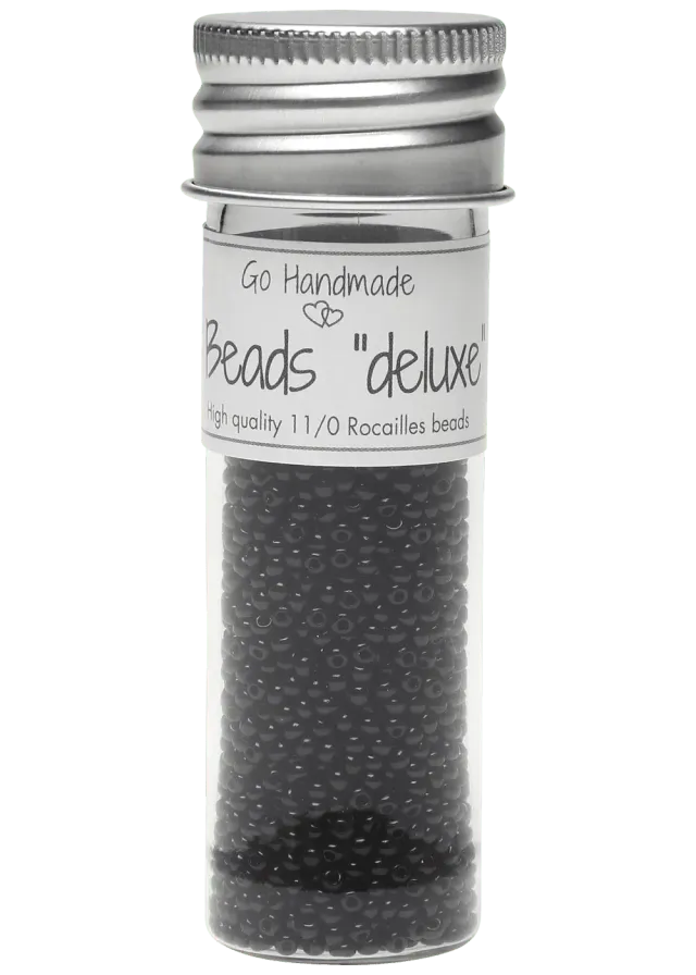 Go Handmade Glass Beads Glasperlen Schwarz 30g fein