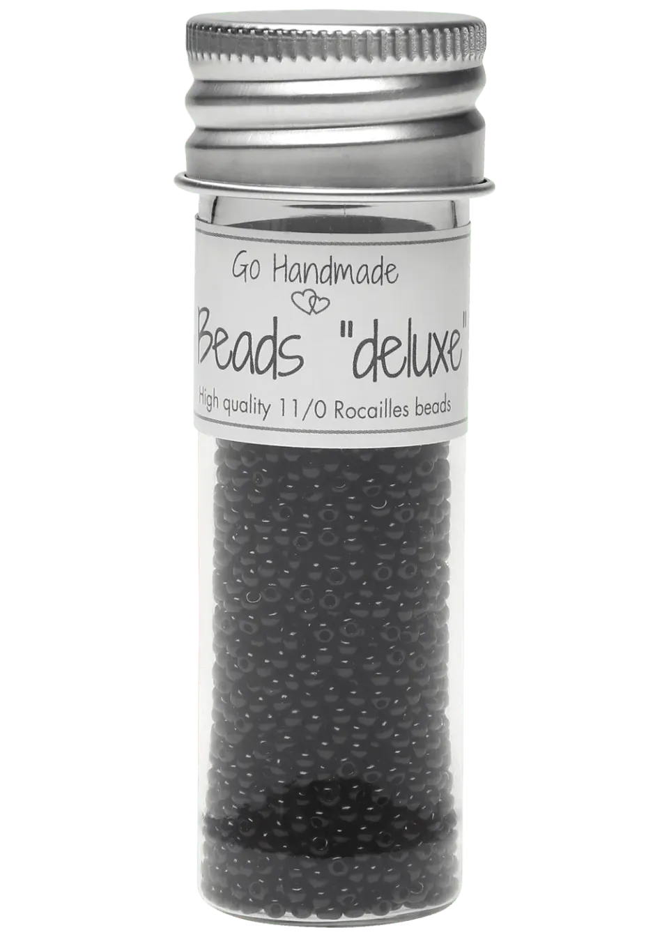 Go Handmade Glass Beads Glasperlen Schwarz 30g fein