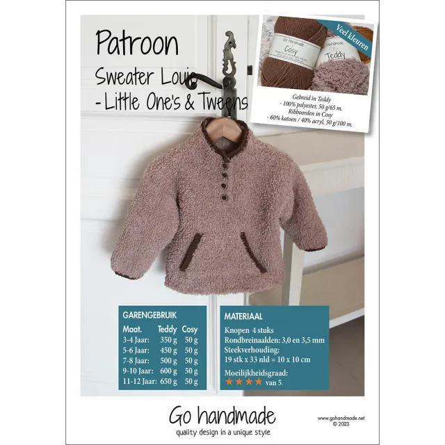 Go Handmade Robin Sweater Strickanleitung XS-XXXL Reissverschluss
