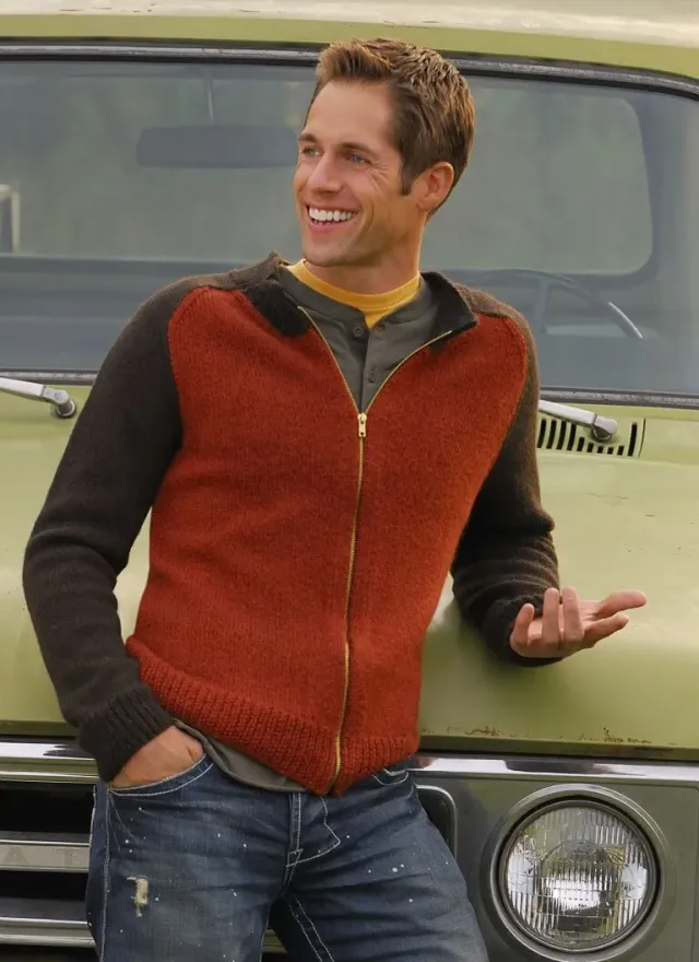 Blue Sky Fibers Men’s Zip Cardigan Strickanleitung Herren