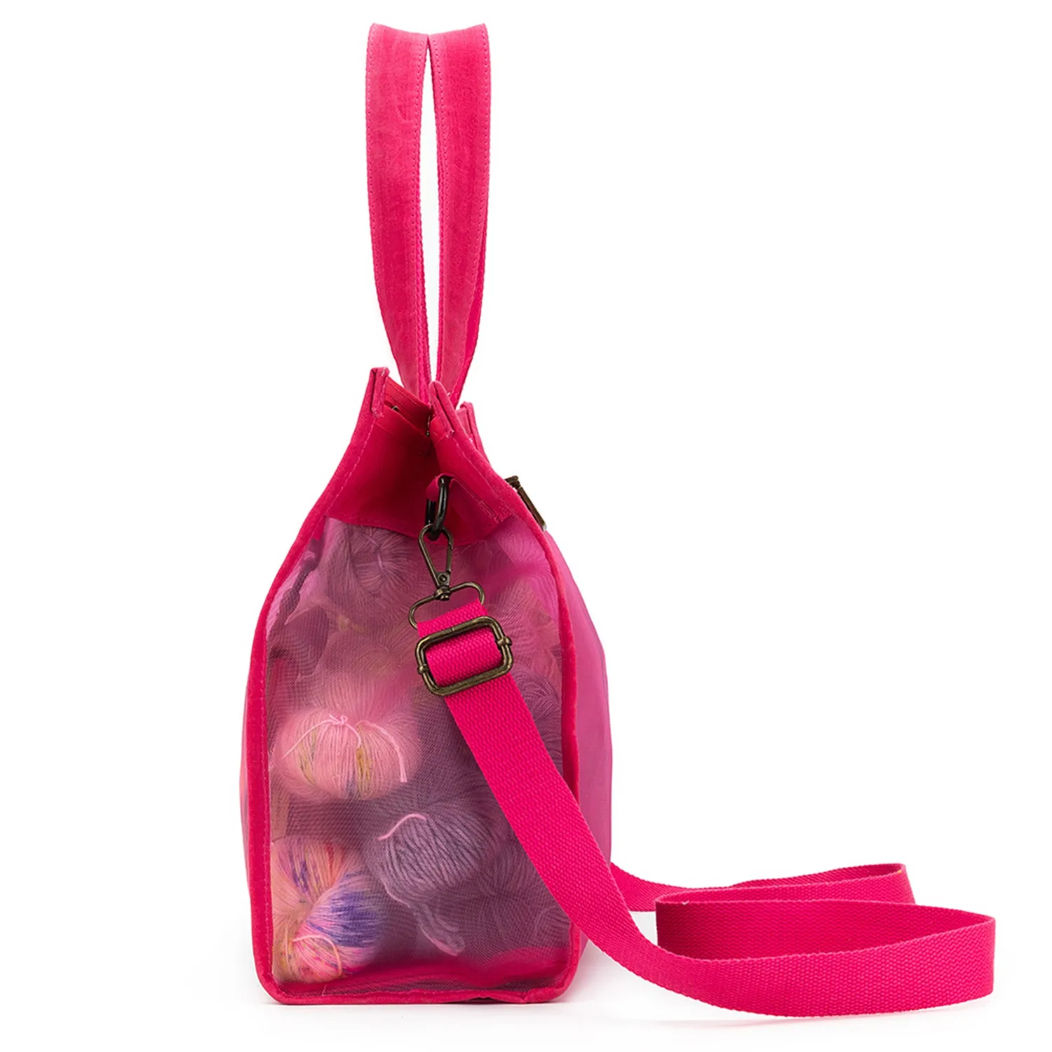 Madelinetosh Maker's Mesh Tote Vivid Rose Tasche
