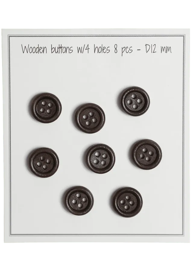 Go Handmade Round Groove Holzperlen braun 12 mm 8 Stück