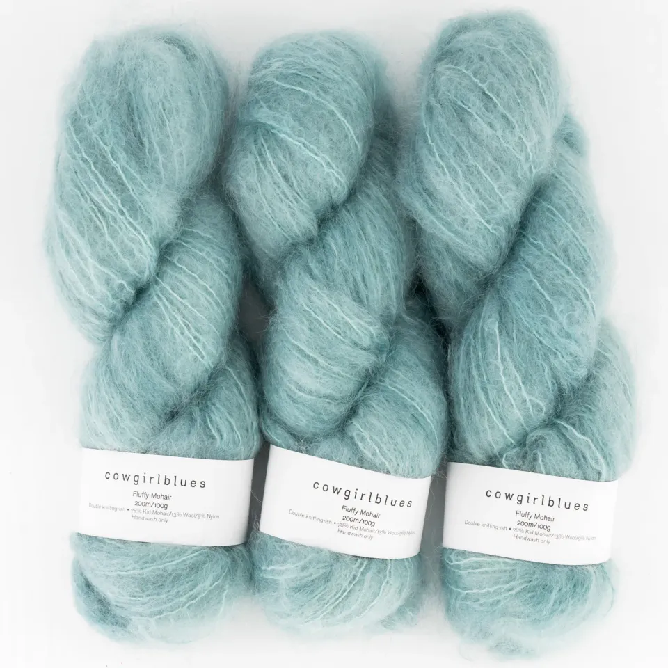 Cowgirlblues Fluffy Mohair Wolle Low Tide handgefärbt