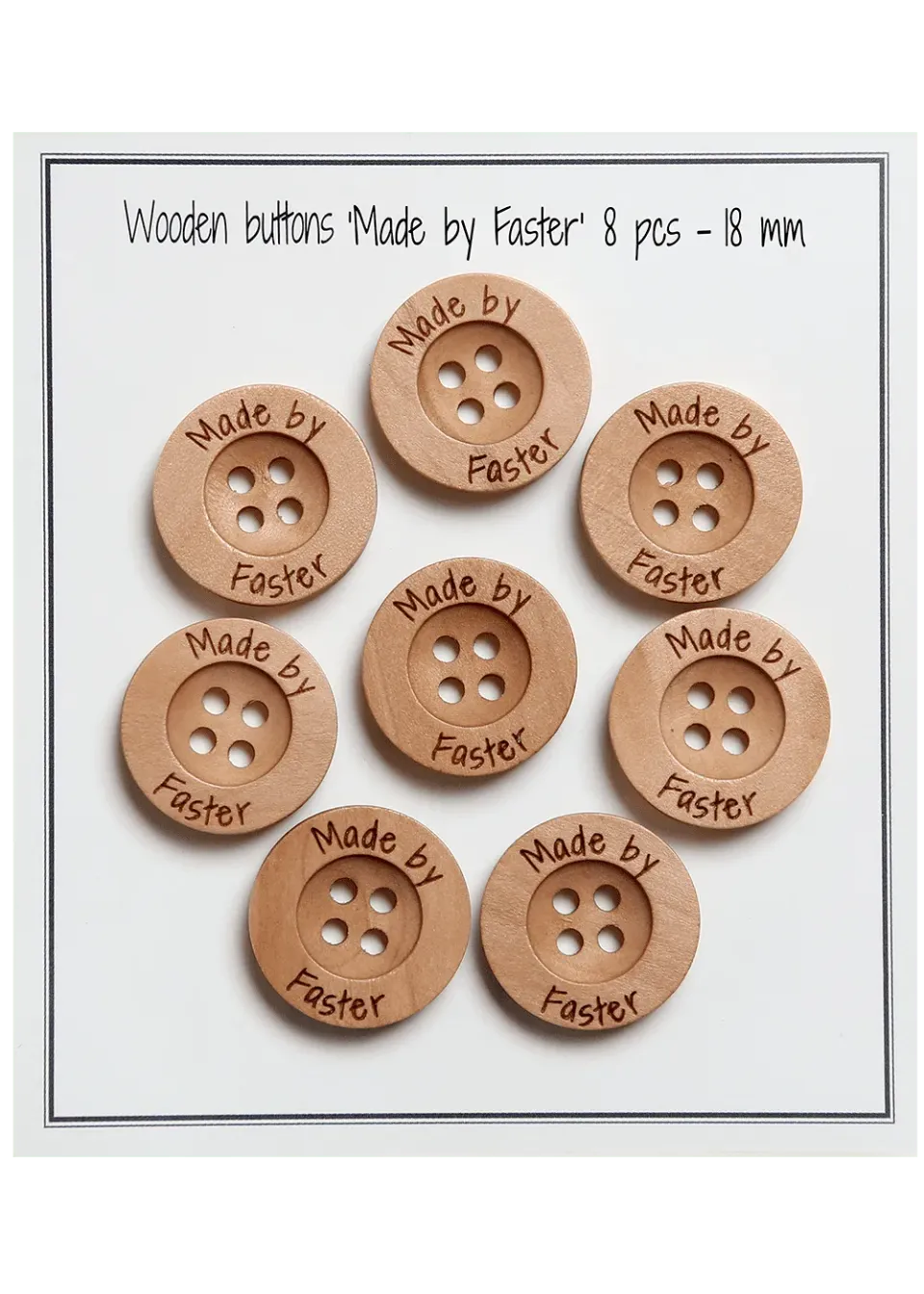 Go Handmade Made by Faster Knopf 18mm 8 Stk Label