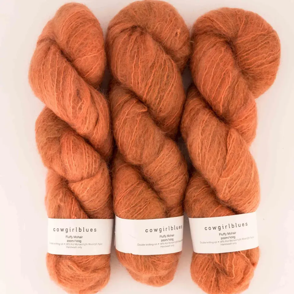 Cowgirlblues Fluffy Terracotta Mohairwolle handgefärbt