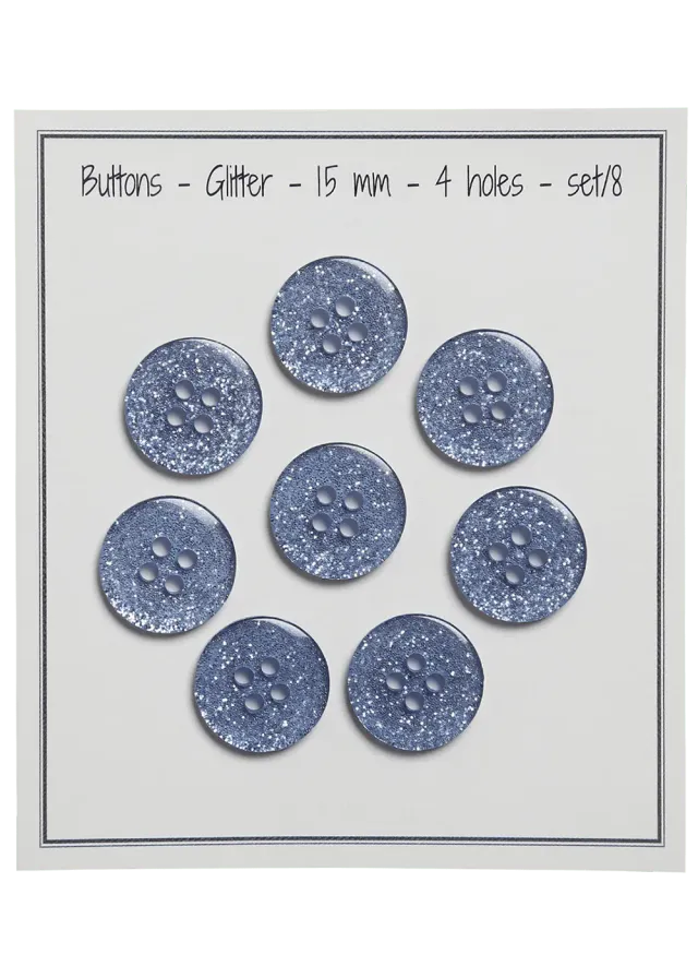 Go Handmade Glitter Knöpfe 15 mm 8 Stück Glitzer