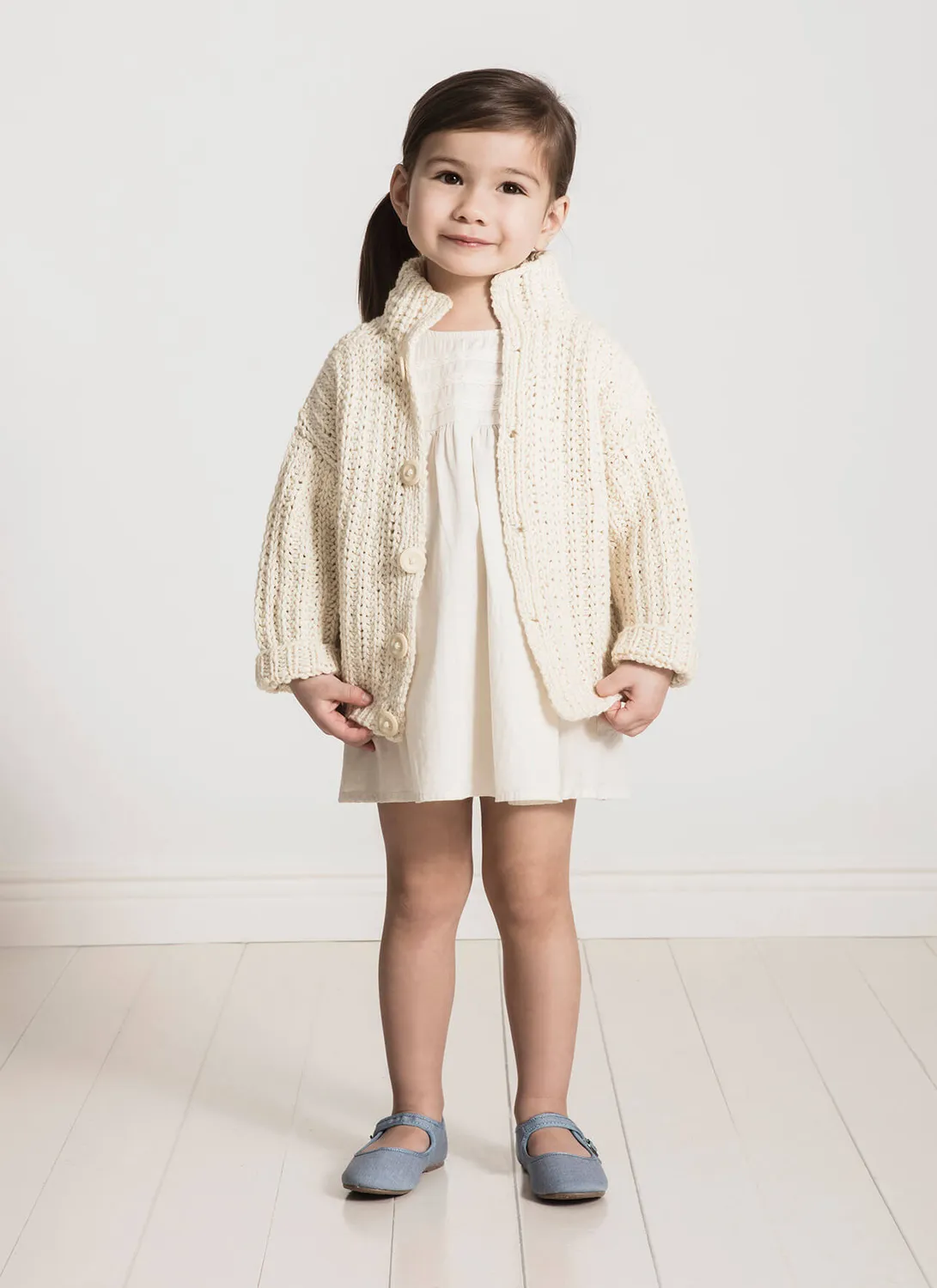 Blue Sky Fibers Classic Cookies & Cream Cardi Strickanleitung Kinder