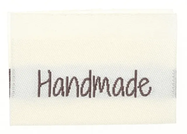 Go Handmade Weblabel handmade 35x19 mm 10 Stück natur