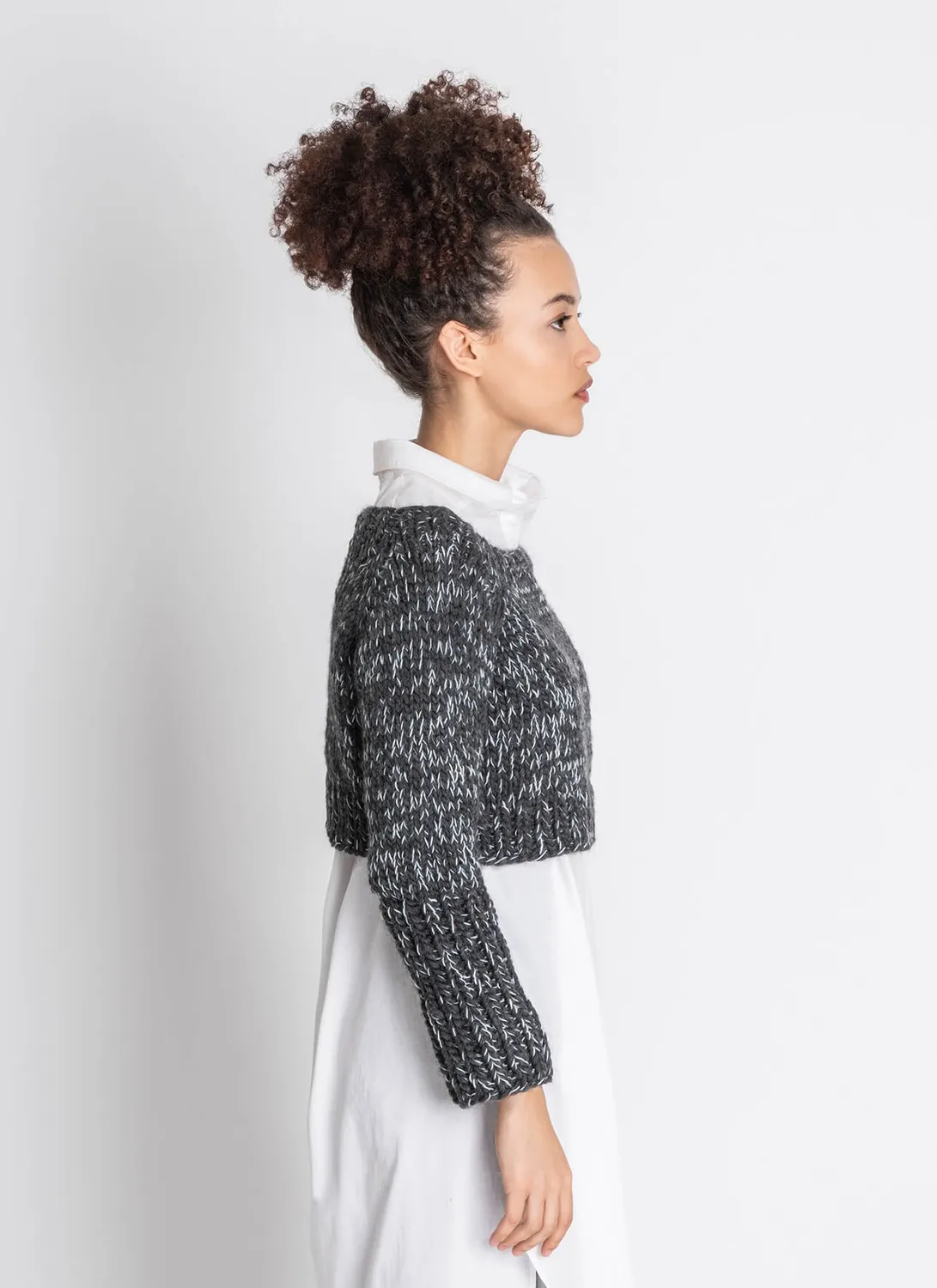 Blue Sky Fibers Classic Series Midlothian Marled Crop Pullover