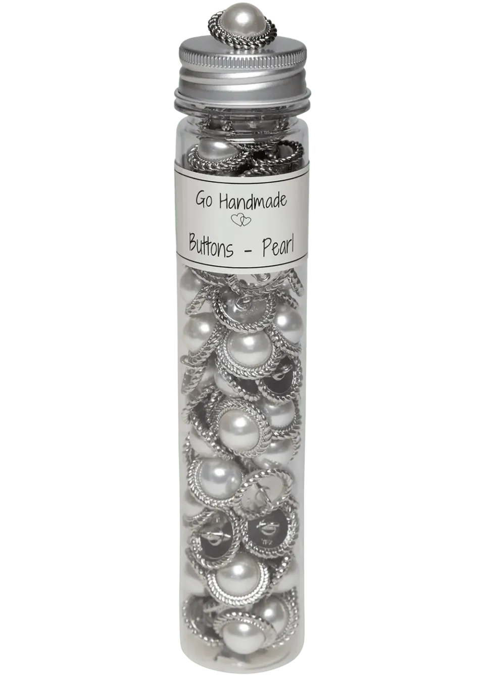 Go Handmade Pearl Knöpfe Silber 21mm 70 Stück