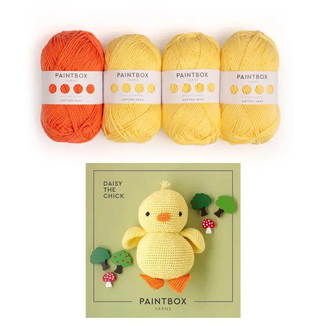 Paintbox Yarns Cotton Aran Daisy Häkelset 4-knäuel Küken
