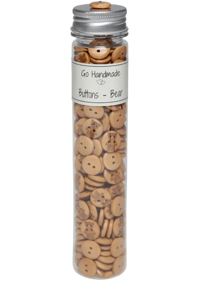 Go Handmade Teddy Knöpfe 15 mm Beige 220 Stück
