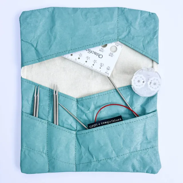 Cowgirlblues Needle Pouch Aqua Nadeletui Papier