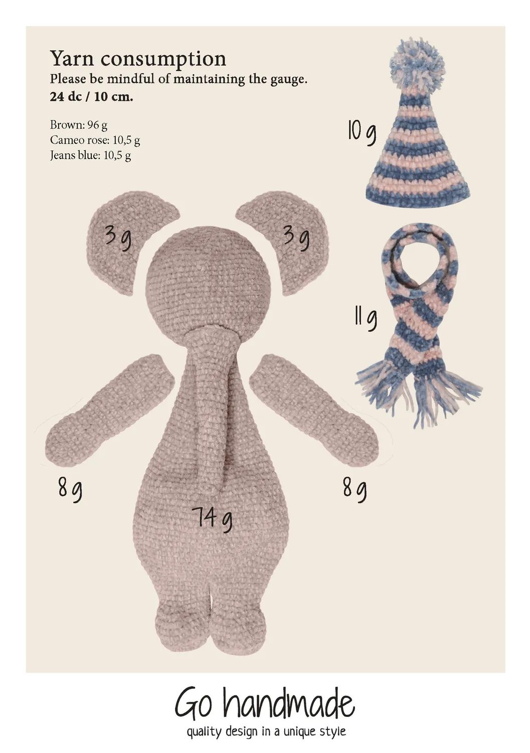 Go Handmade Ella Häkelkit 33 cm Bohème Velvet
