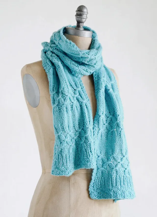 Blue Sky Fibers Techno Scarf Strickanleitung Schal
