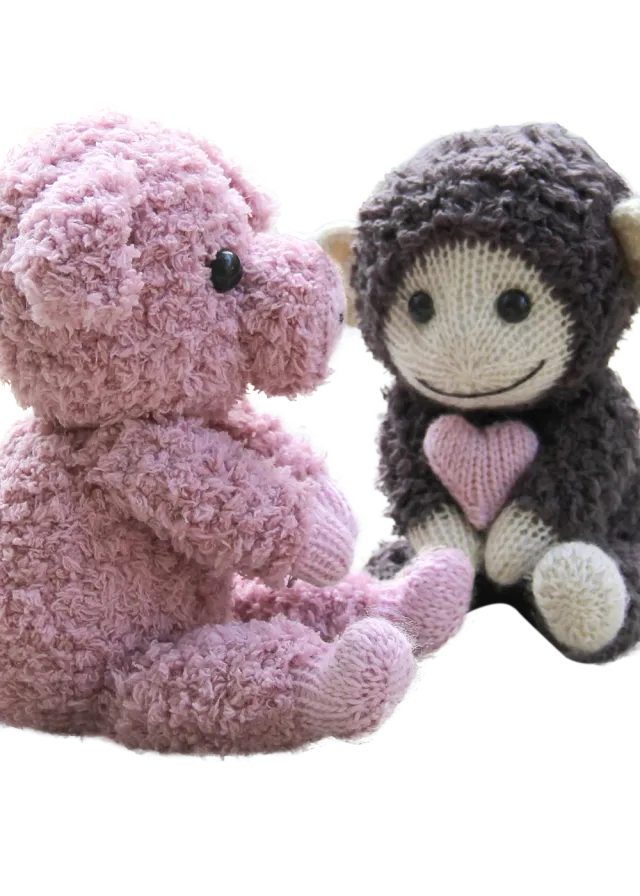 Go Handmade Lotte & Luffe Strickanleitung Schwein Affe 27 cm