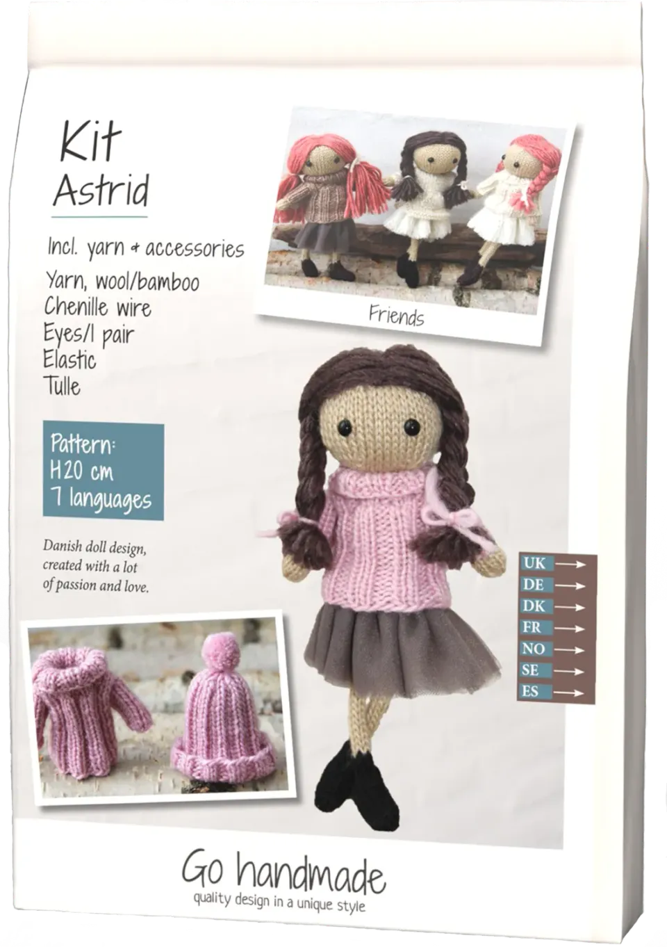 Go Handmade Astrid Strickset Vintage Garn Tüll