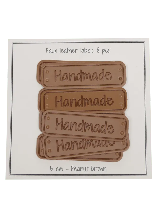 Go Handmade Lederlabel Handmade Braun 8 Stück