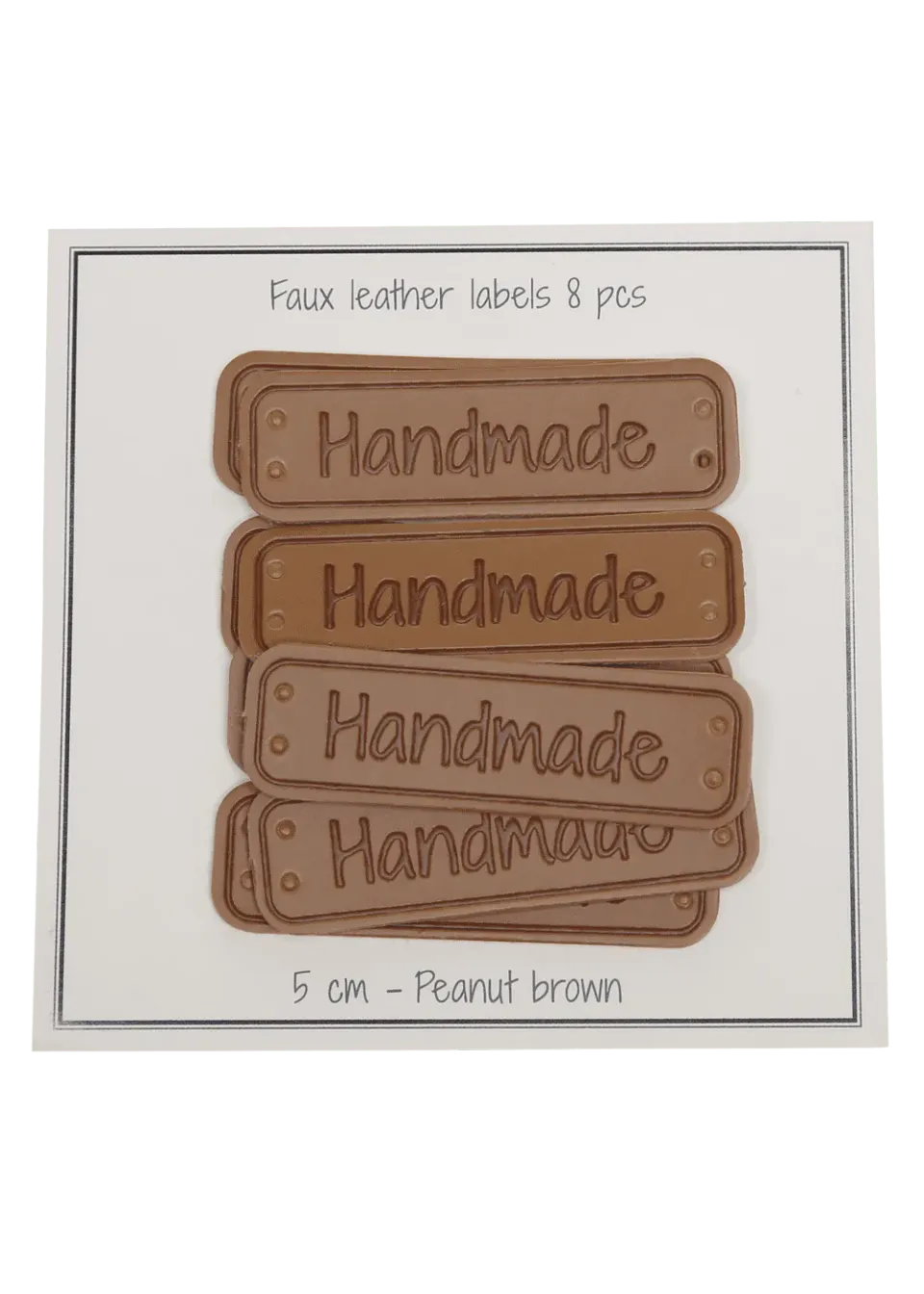 Go Handmade Handmade Lederlabel Peanut Brown 5x1,5 cm 8 Stück