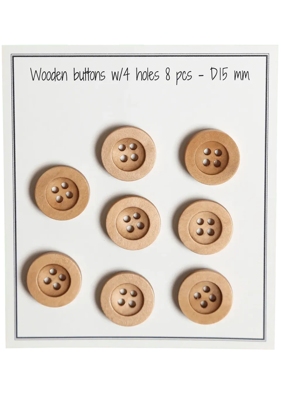 Go Handmade Rundnut Holzperlen D15 mm natur 8 Stk.