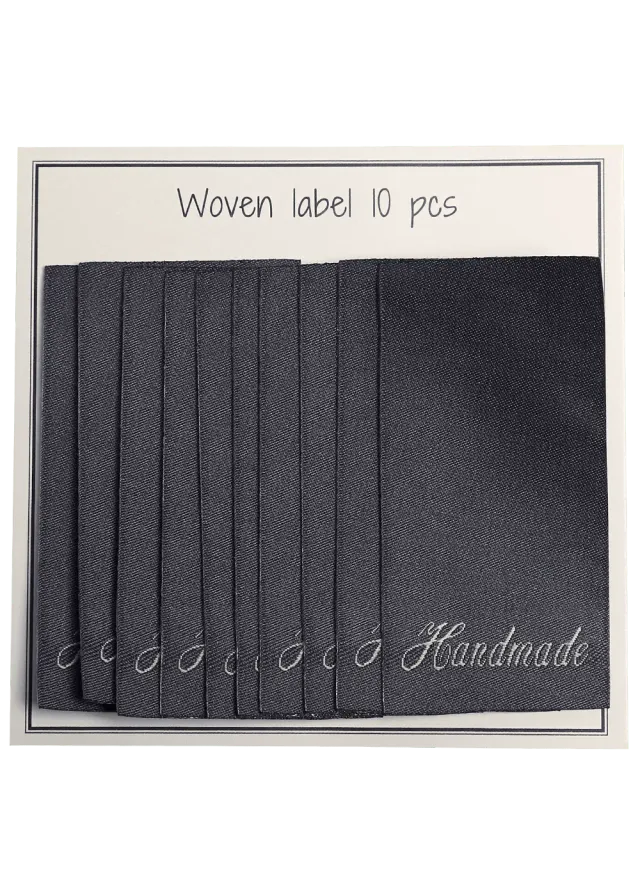 Go Handmade Weblabel Dunkelgrau 60x32 mm handmade 10 Stk