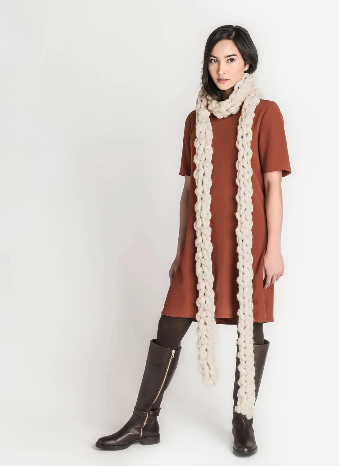 Blue Sky Fibers Oslo Jumbo Boa Strickanleitung Schal