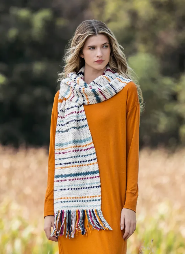 Blue Sky Fibers Poppy Wrap Häkelanleitung Tuch Bio-Baumwolle