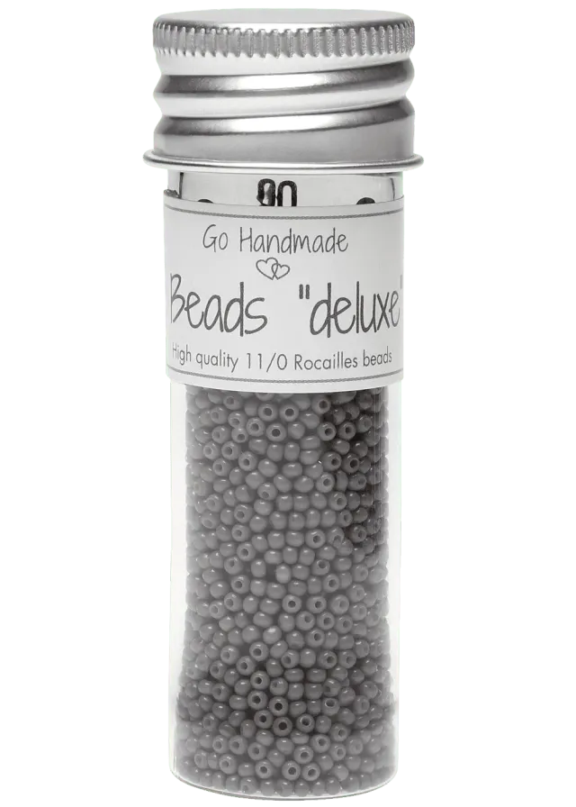 Go Handmade Glasperlen Rocailles grau 2,2mm 30g