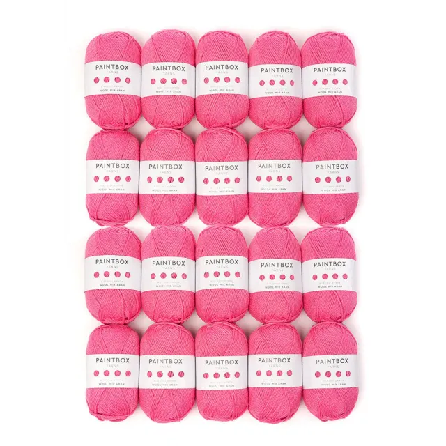 Paintbox Yarns Wool Mix Aran Wolle Ballet Pink 20x100g warm