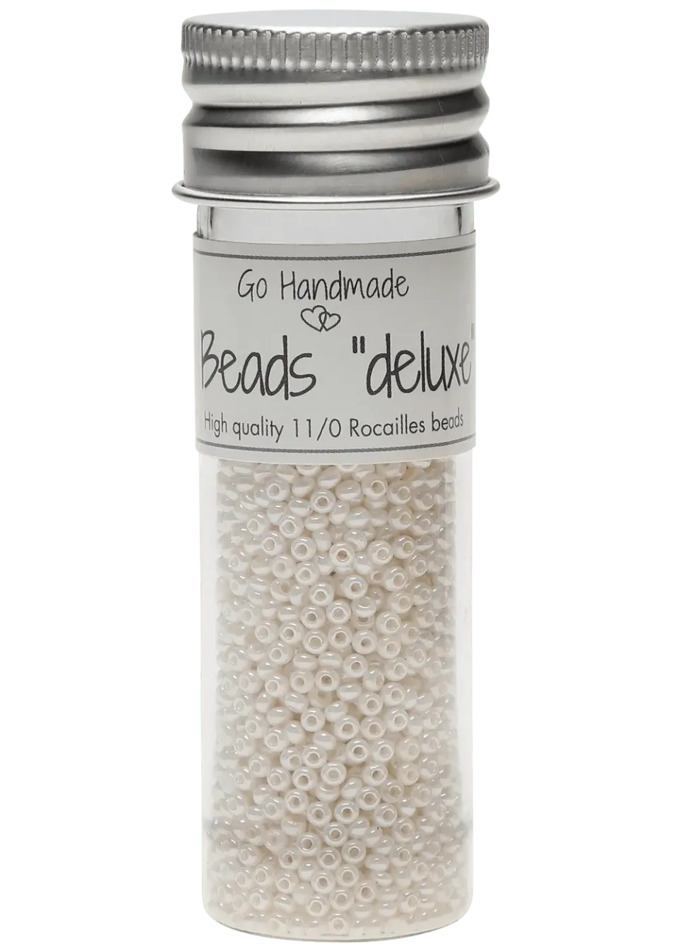 Go Handmade Glasperlen 30 g Perlmuttweiß 2,1 mm Perlen