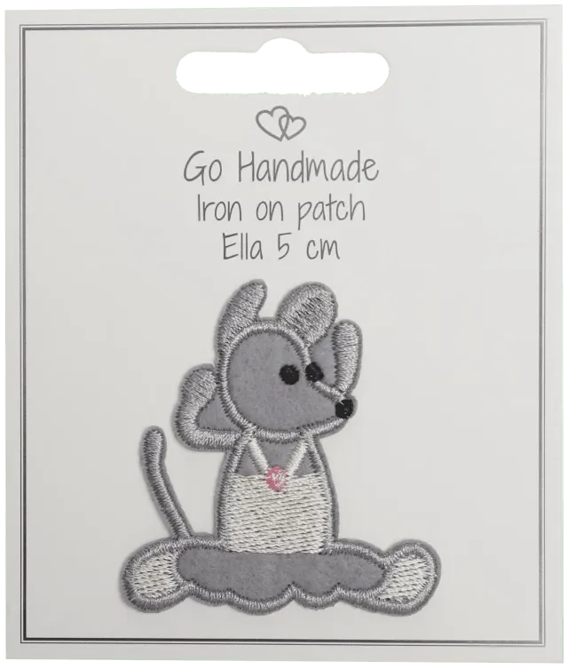 Go Handmade MUS Ella Stoffpatch 5cm genäht