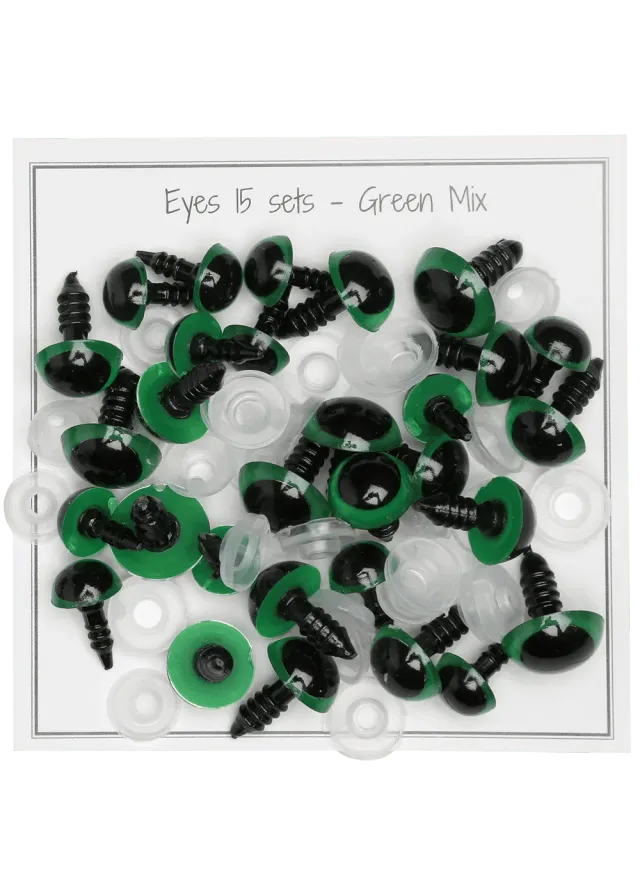Go Handmade Green Eyes Sicherheitsaugen Mix 15 Paar