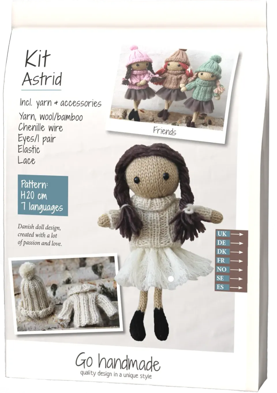 Go Handmade Astrid Strickset Figur mit Garn Vintage 58 g